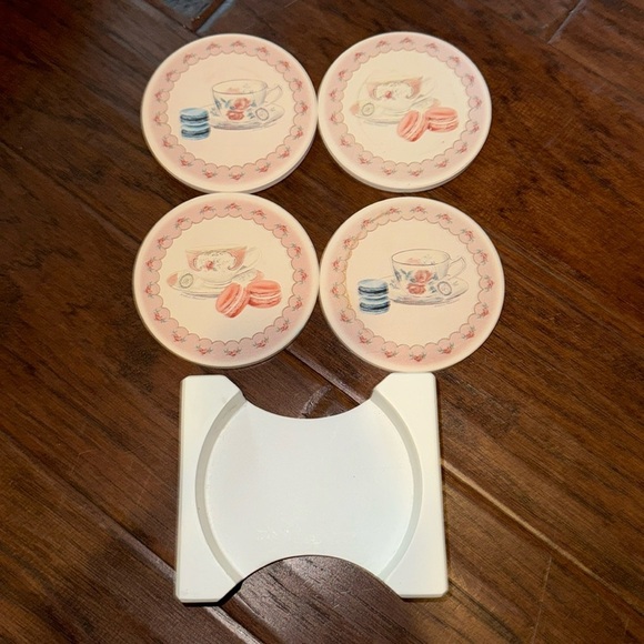 marco fabiano Other - Marco Fabiano tea cup macaroons pink dainty coaster set
